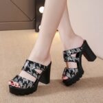 Women's Slippers Casual Sandals Thick Heels High Heels