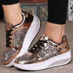 New Autumn And Winter Fashion Shoes For Women Leather Surface Diamond