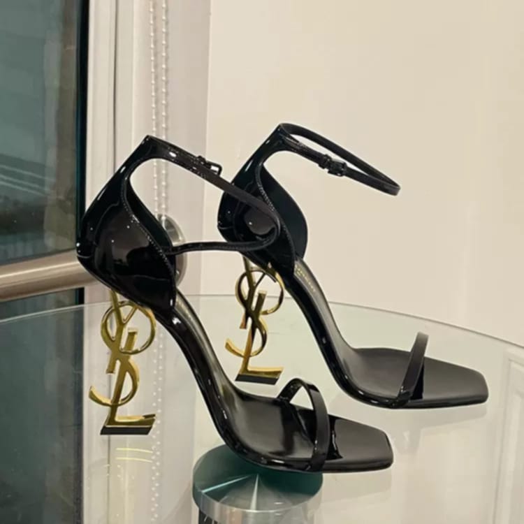 Patent Leather Sexy Letter Heel High Heels