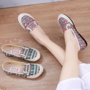 Breathable Versatile Striped Thick-Soled Canvas