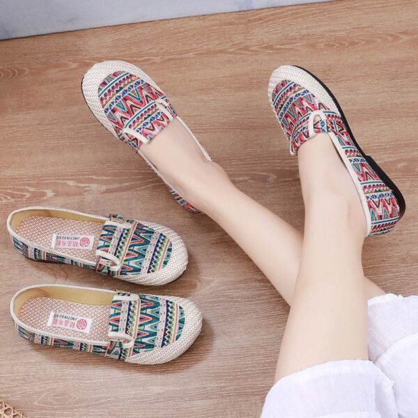 Breathable Versatile Striped Thick-Soled Canvas