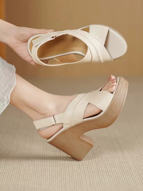 Cross Strap Thick Heel - Image 2