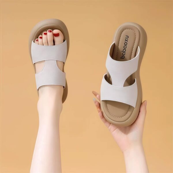 Branded Genuine Leather Sandals For Women - Image 4